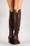 Round Toe Over-The-Knee Wedge Boot