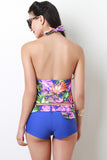Tropical Halter Tankini Set