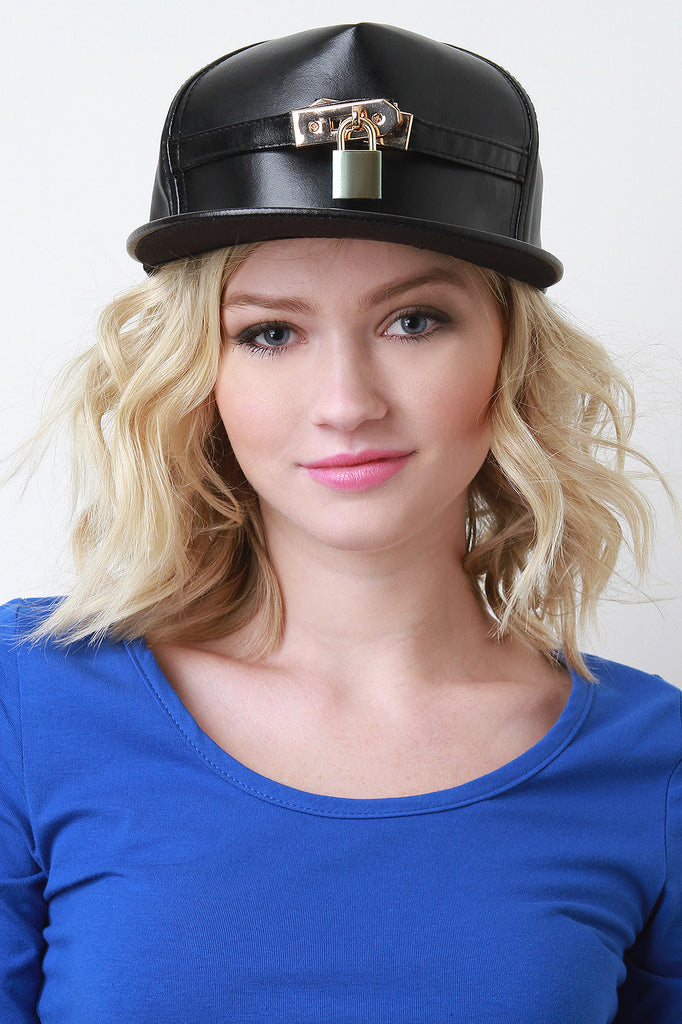 Lock and Leatherette Snapback Cap