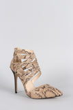 Anne Michelle Nexus Cage Pointy Toe Snake Pump