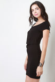 Overlap Knotted Short Sleeve Dress