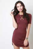 Short Sleeve Round Hem Dress