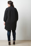 Longline Quarter Sleeve Chiffon Cardigan