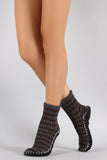 Stripe Knit Sock Slippers