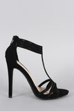 Anne Michelle Rhinestone T-Strap Stiletto Heel