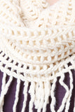 Open Knit Fringe Infinity Scarf