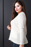 Loose Knit Pocket Long Dolman Sleeves Sweater Top