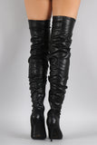 Anne Michelle Slouchy Pointy Toe Over-The-Knee Stiletto Boots