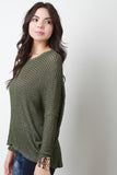 Loose Knit Button-Up Back Top