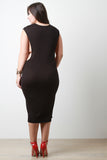 Long Open Sides Ribbed Midi Dress