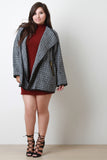 Tweed Leather Trim Coat