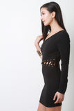 One Shoulder Lace-Up Side Dress