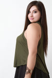 Sleeveless Ribbed Knit Mock Top