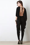 Open Back Draping Cape Jumpsuit
