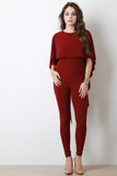 Open Back Draping Cape Jumpsuit