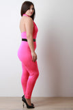 Plunged Closed Tie Back Jumpsuit