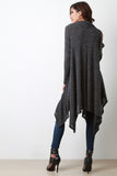 Melange Cowl Neck Handkerchief Maxi Top