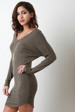 V-Neck Dolman Cotton Knit Dress