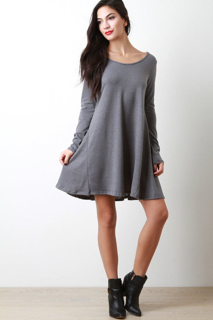 Long Sleeve Soft Knit Shift Dress
