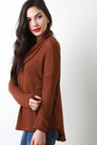 Loose Knit Cowl Neck Sweater Top