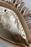 Vegan Leather Fringe Baguette Bag