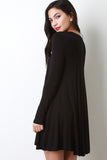 Pinch Stitch Seam Trapeze Dress